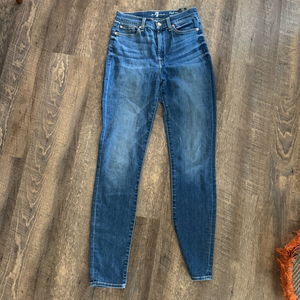 7 for all mankind high waist skinny jeans